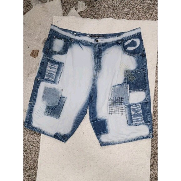 VTG Noiz Jeans Shorts Mens 48 Jorts Baggy Denim Y2K Grunge Skater Streetwear - Picture 1 of 5
